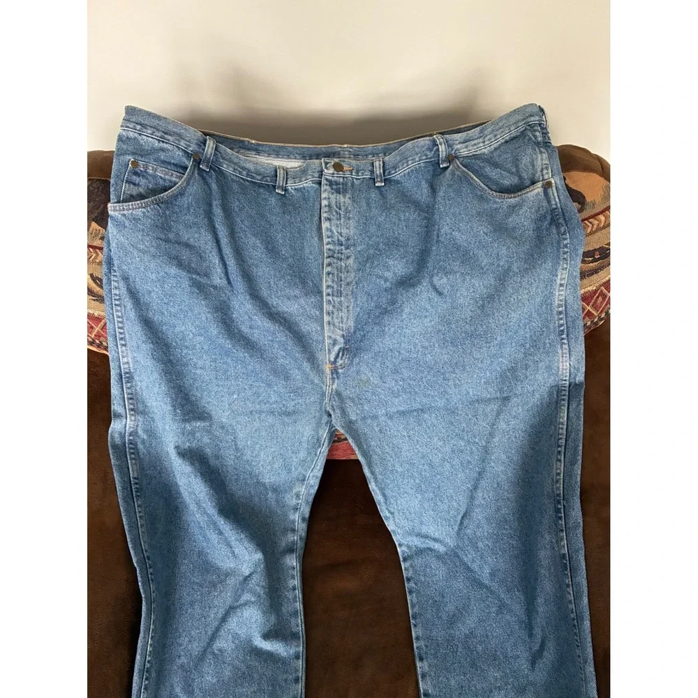 Wrangler Rugged Wear Mens Blue Denim Jeans Med Wash 54x16x28